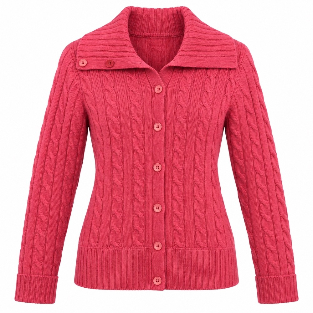 Jones New York Size S Pink Cashmere Wool Angora Cardigan Barbiecore Coquette